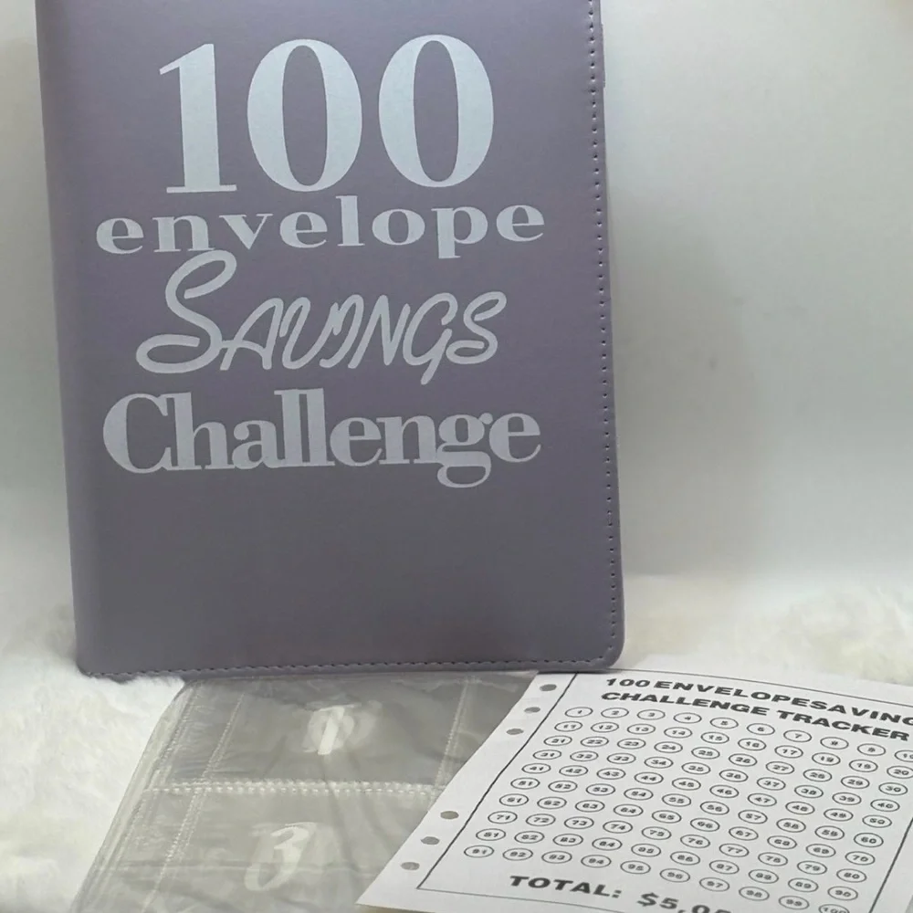 100 Envelope Savings Challenge Binder - Purple Budget Planner plus inserts